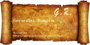 Gerendai Romola névjegykártya
